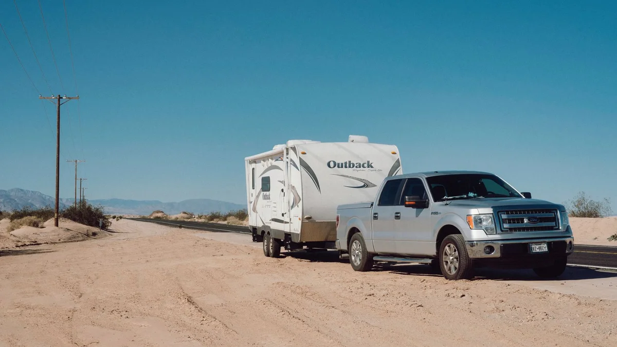 Greg's Jeep Grand Cherokee towing the custom Indian Motorcycle trailer
