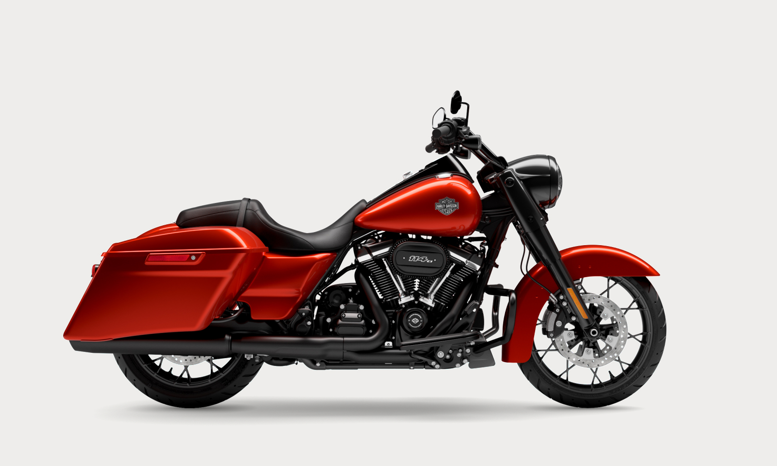 Harley-Davidson motorcycle in a repair shop for safety recall inspection