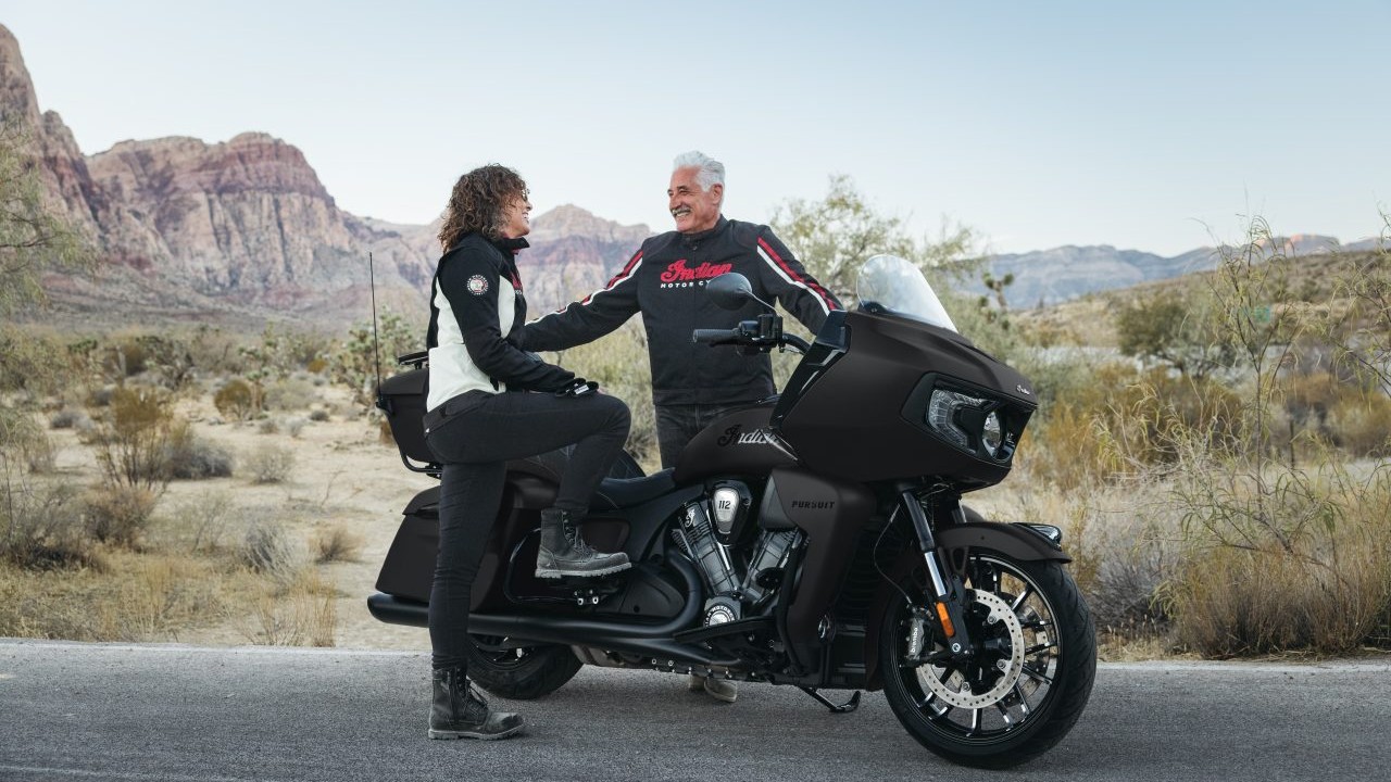 2026 Indian Pursuit Limited motorcycle shown in side profile with PowerPlus 112 engine