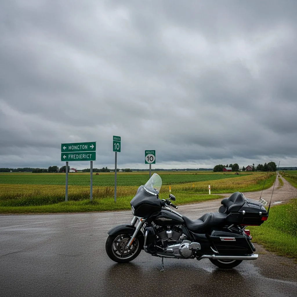 New Brunswick four corners motorcycle ride route