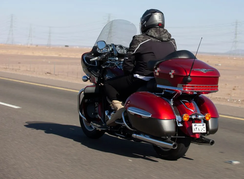 Motorcycle touring seat and handlebar setup for long-distance comfort
