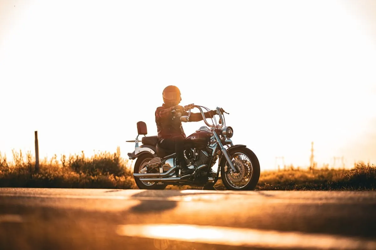 Group of touring motorcycles on Canadian highway