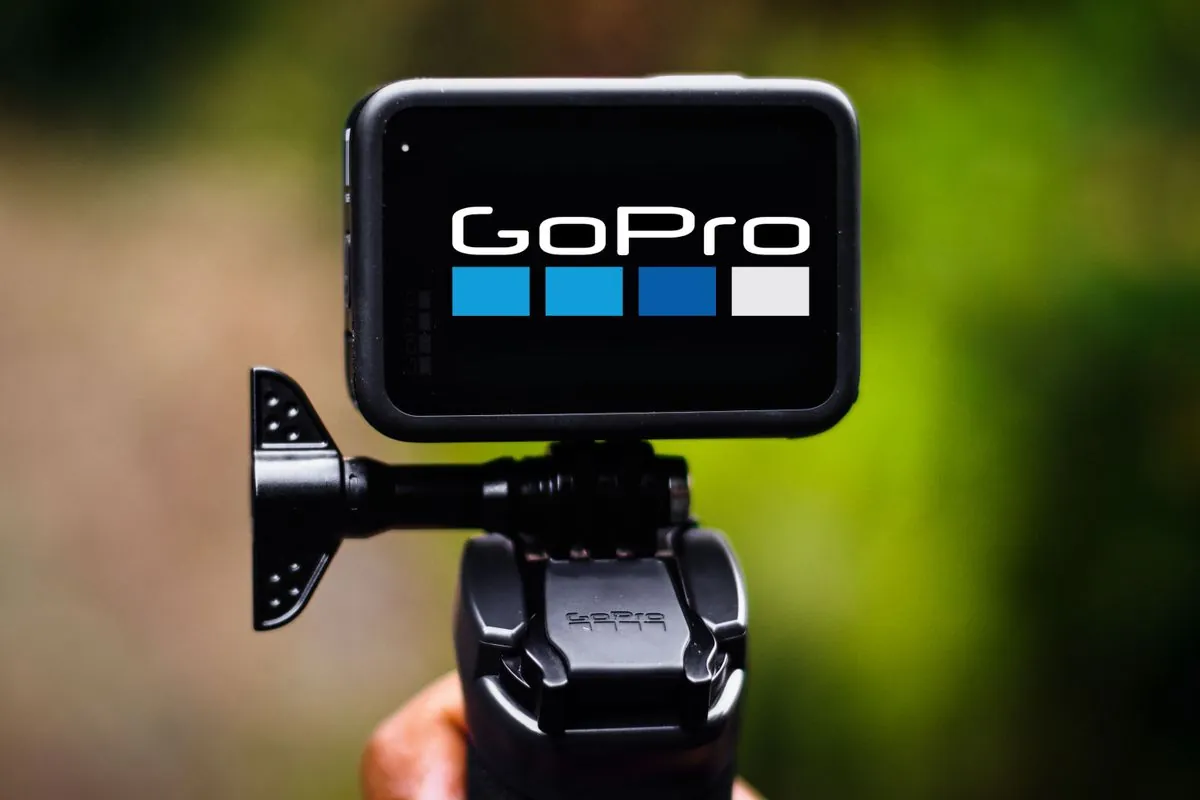Creator using compact action camera mount outdoors