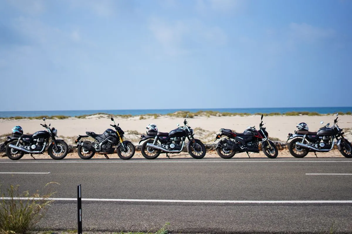 Scenic mountain road motorcycle touring Atlantic Canada
