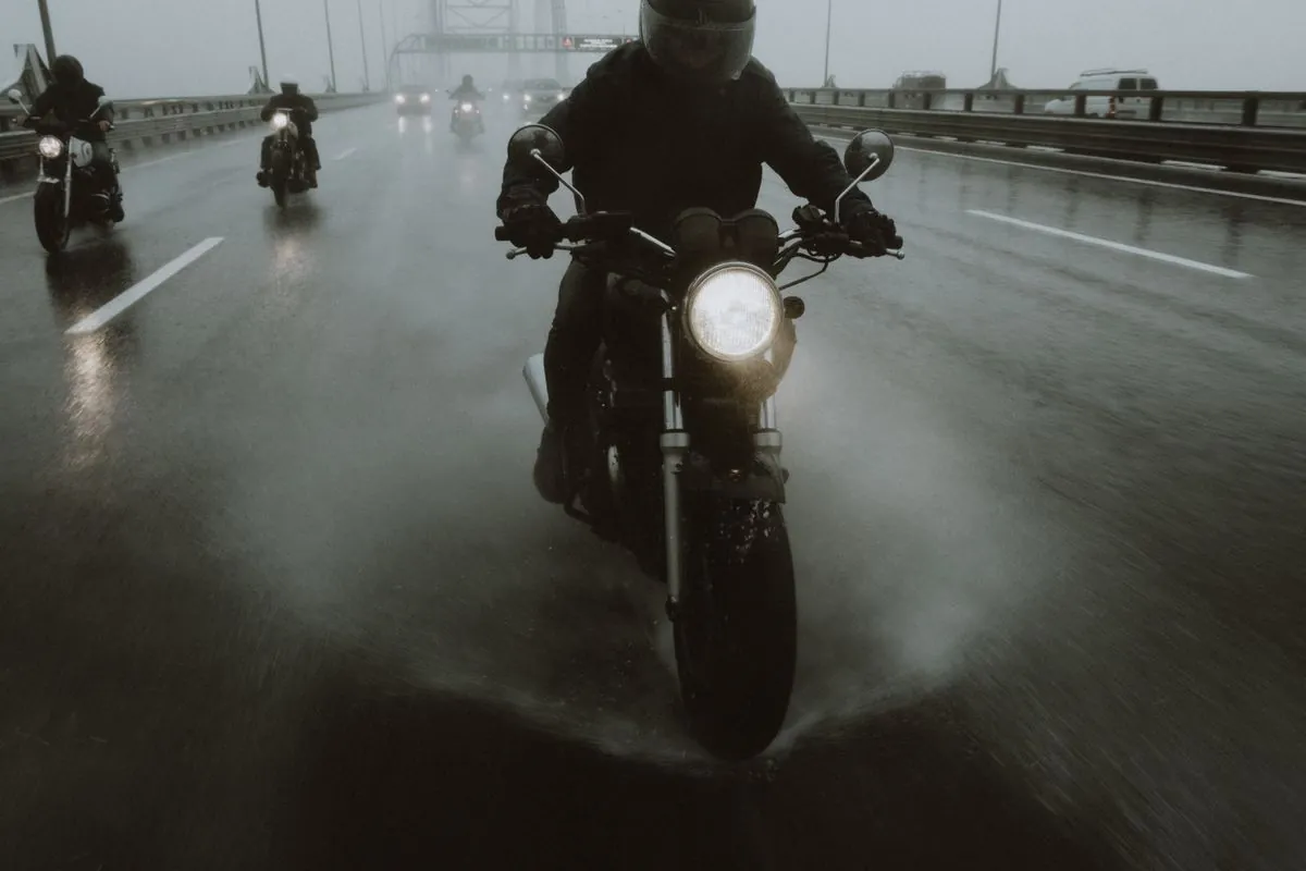 Motorcycle rider with camera setup