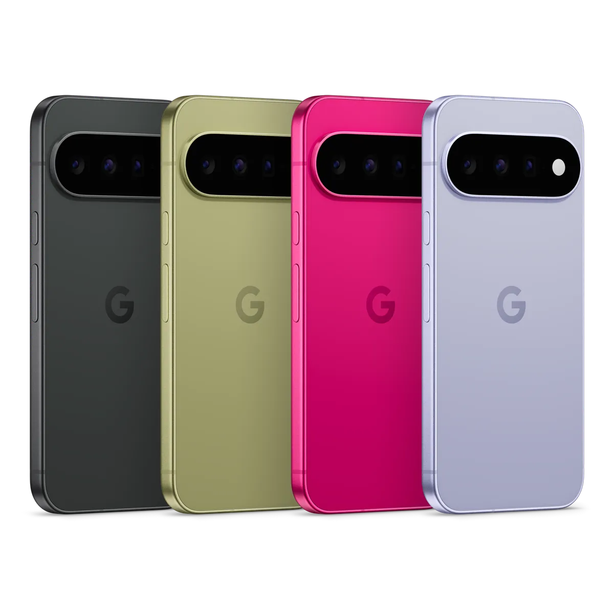 Google Pixel 11 Pro smartphone family showing all color options