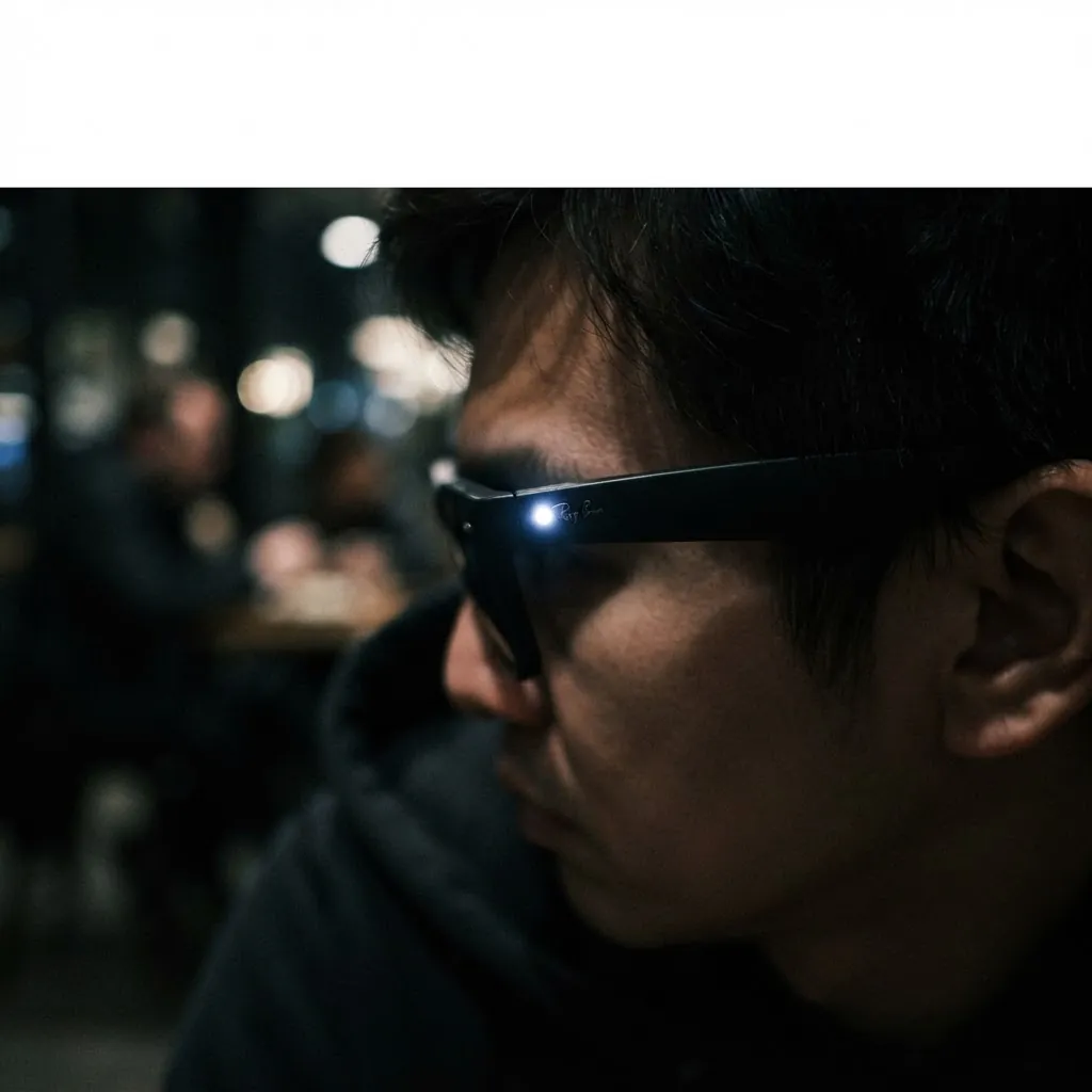 Smart glasses privacy LED indicator light